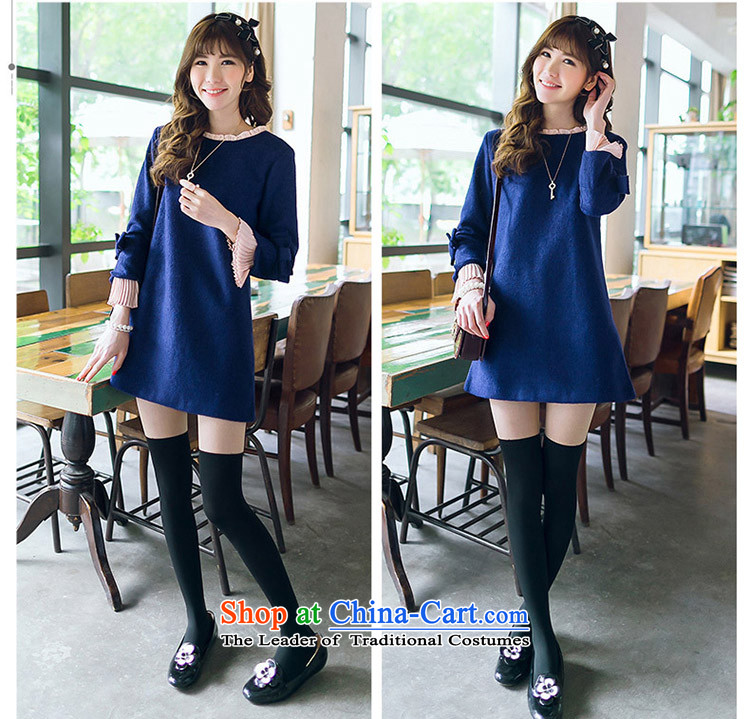 Mr ring bites 2015 autumn and winter new Korean fake two gross dresses? thick plus hypertrophy code women autumn 1208 Blue XL Photo, prices, brand platters! The elections are supplied in the national character of distribution, so action, buy now enjoy more preferential! As soon as possible.