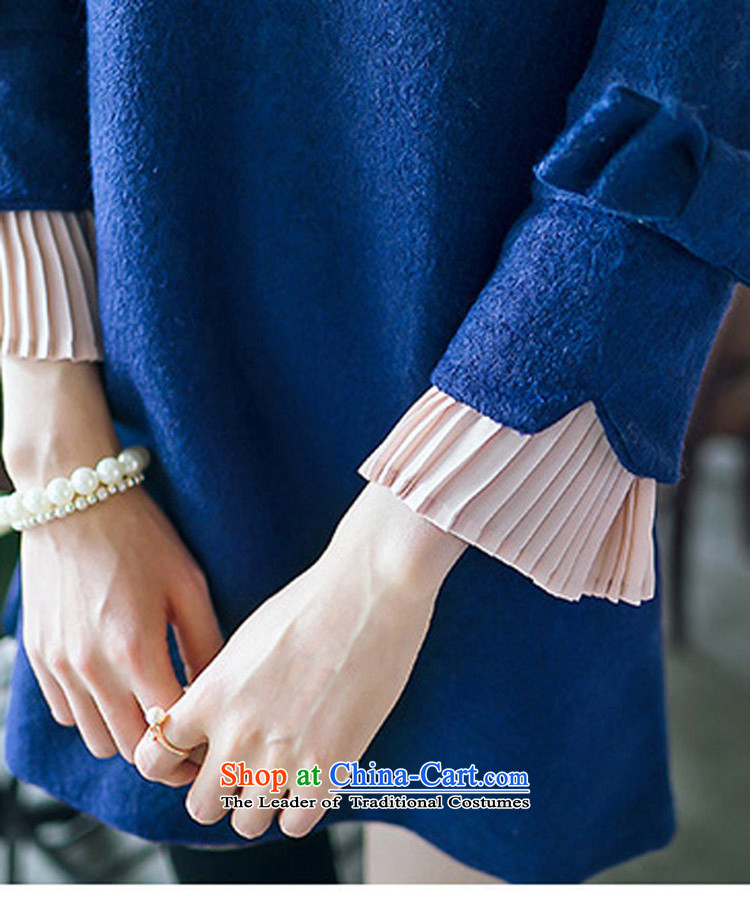 Mr ring bites 2015 autumn and winter new Korean fake two gross dresses? thick plus hypertrophy code women autumn 1208 Blue XL Photo, prices, brand platters! The elections are supplied in the national character of distribution, so action, buy now enjoy more preferential! As soon as possible.