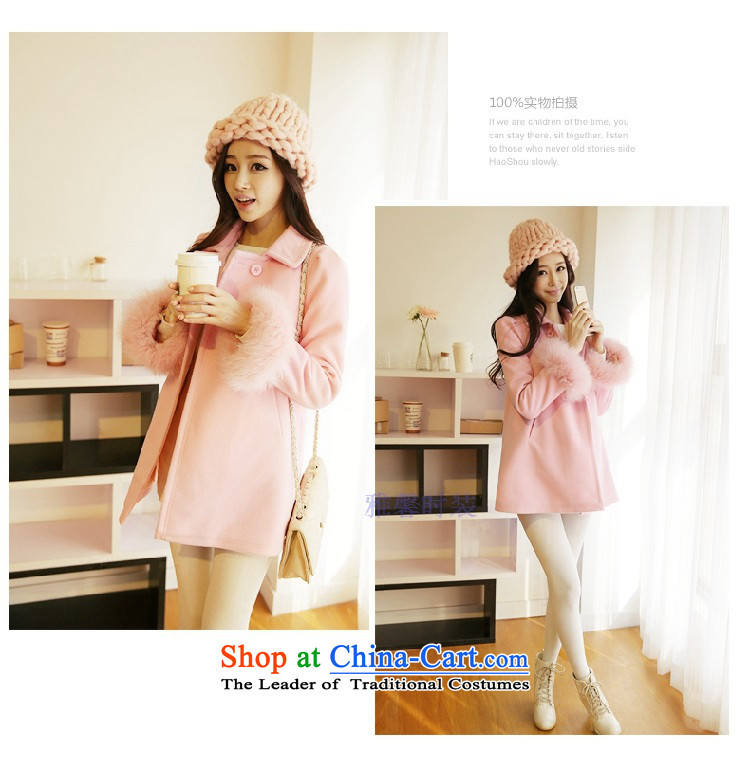 2015 Autumn and winter girls sweet preppy a wool coat female Korean students in the thick long wool coat pink? Really Gross Gross S pictures, cuff price, brand platters! The elections are supplied in the national character of distribution, so action, buy now enjoy more preferential! As soon as possible.