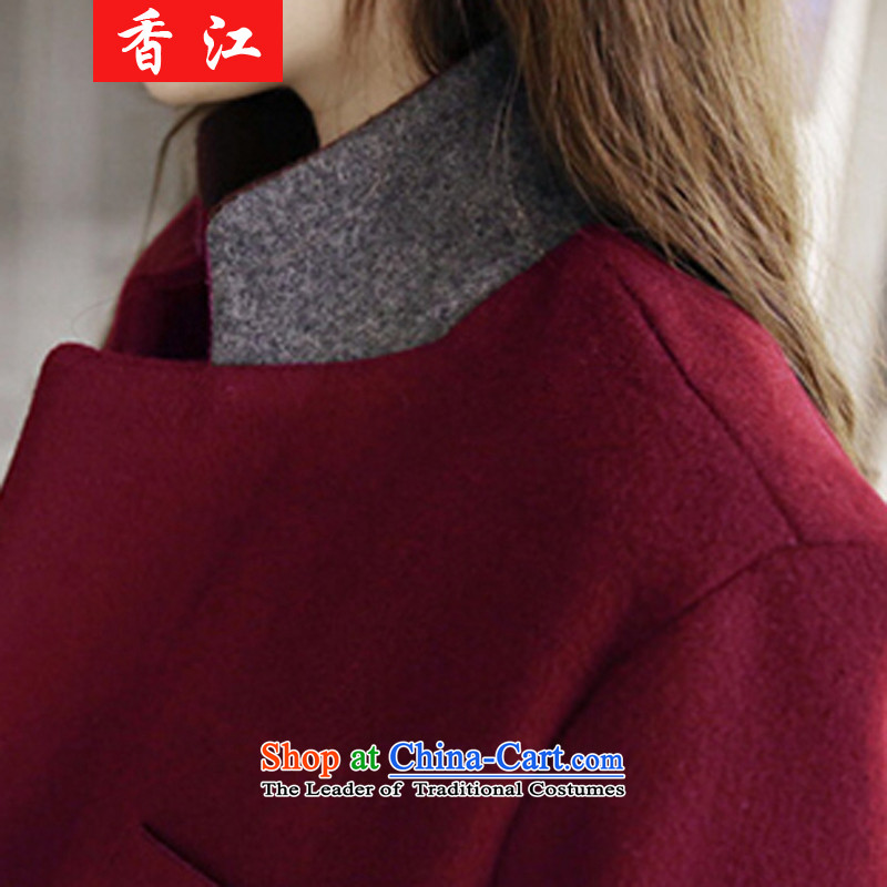 Xiang Jiang ad to increase women's code thick MM autumn 2015, replacing the new graphics in the thin long hair? thick sister 200 catties cardigan COAT 6229 wine red large 5XL, Xiangjiang , , , shopping on the Internet