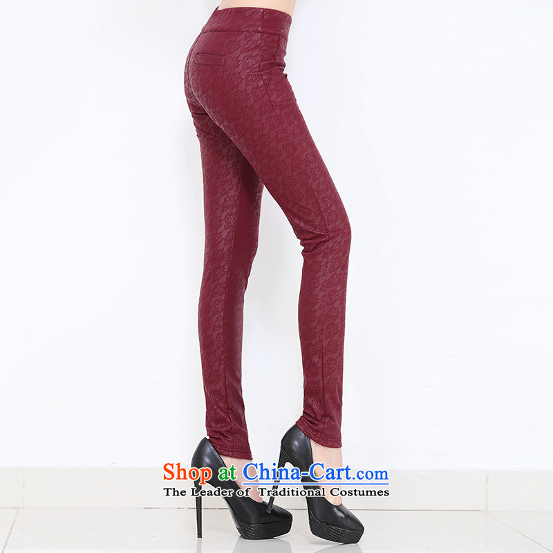For M- 2015 to increase the number of women in the autumn of New mm thick video plus thin-Sau San warm leather pants female pant M902 red collar m-XL, , , , shopping on the Internet