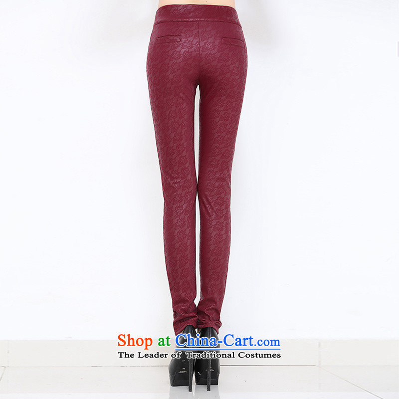 For M- 2015 to increase the number of women in the autumn of New mm thick video plus thin-Sau San warm leather pants female pant M902 red collar m-XL, , , , shopping on the Internet