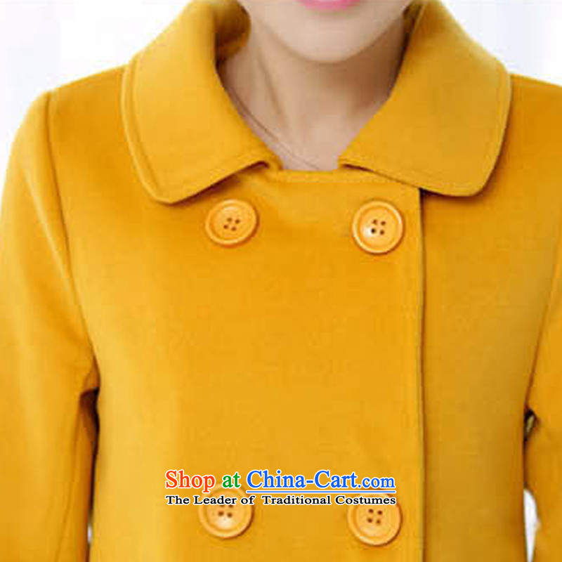 Ying Yun 2015 winter new larger female Korean version of the MM thick long coats gross? female a wool coat gross? female ML58# jacket yellow 4XL(180-200), YING YUN , , , shopping on the Internet