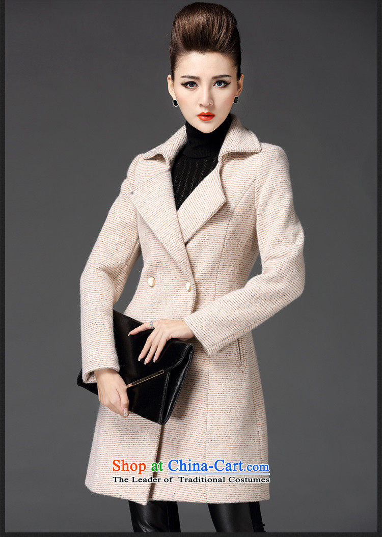 Meath Yang original Lin Shan in long hair? 2015 autumn and winter coats of new products, double-long-sleeved gross coats female apricot color? XXXL picture, prices, brand platters! The elections are supplied in the national character of distribution, so action, buy now enjoy more preferential! As soon as possible.