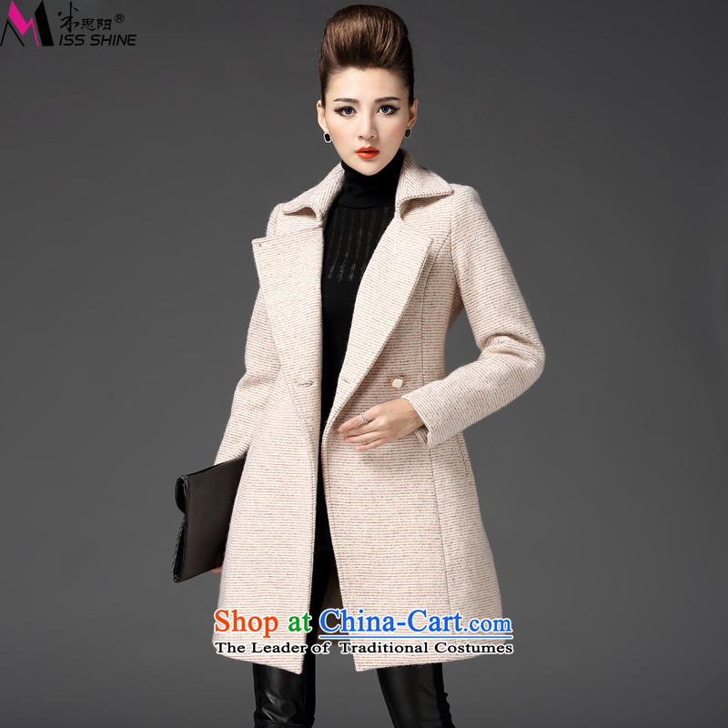 Meath Yang original Lin Shan in long hair? 2015 autumn and winter coats of new products, double-long-sleeved gross coats female apricot color?XXXL