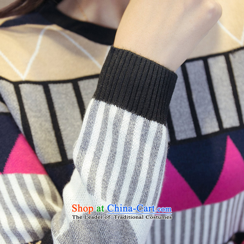 The first declared as thick mm sweater autumn add fertilizer xl female Korean version of thin long-sleeved shirt Knitted Shirt D6222 ./ 150 - 160131 3XL suit around 922.747, purple long declared shopping on the Internet has been pressed.