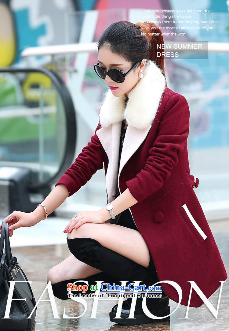 Love road-HI 2015 Autumn new stylish coat suits for gross? long-sleeved gross for the plane collision, under the rules of the color is not Korean Sau San video thin elegance. Long Female wine red L picture, prices, brand platters! The elections are supplied in the national character of distribution, so action, buy now enjoy more preferential! As soon as possible.
