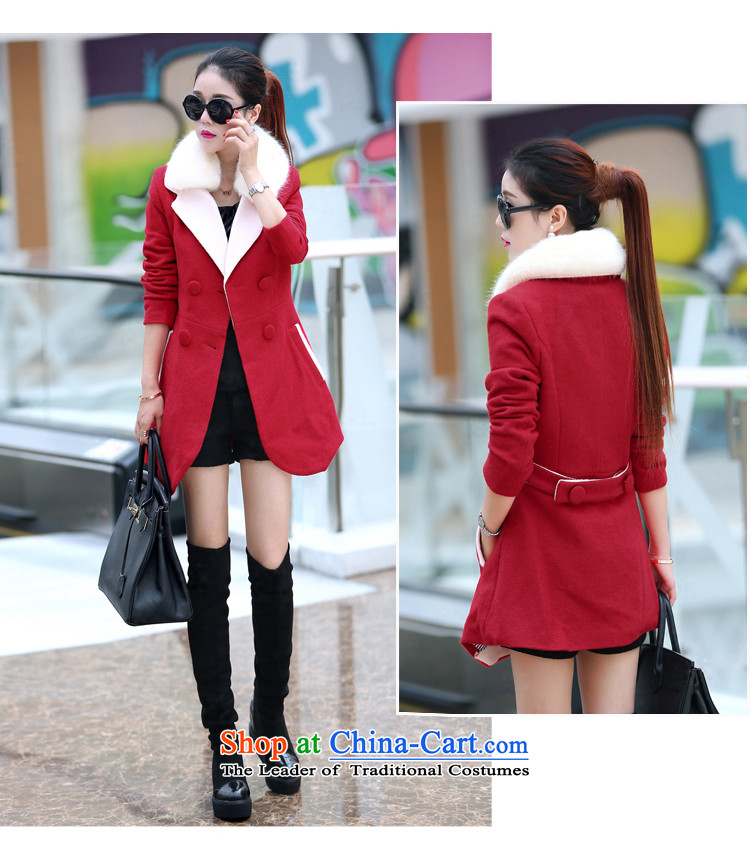 Love road-HI 2015 Autumn new stylish coat suits for gross? long-sleeved gross for the plane collision, under the rules of the color is not Korean Sau San video thin elegance. Long Female wine red L picture, prices, brand platters! The elections are supplied in the national character of distribution, so action, buy now enjoy more preferential! As soon as possible.