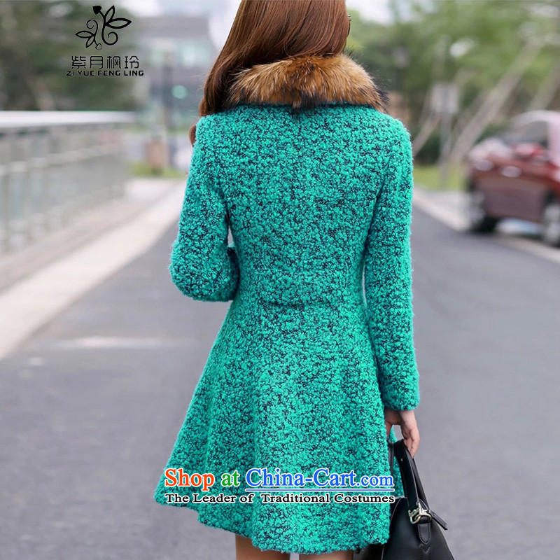 Jawol Ling Feng 2015 new larger gross washable wool coat jacket women? 277 Paock Green , L, purple, maple ZIYUEFENGLING Ling ( , , , ) shopping on the Internet