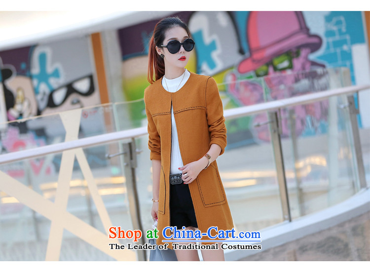 Love road-HI 2015 Autumn new stylish gross? round-neck collar coats long-sleeved solid color minimalist Korean Sau San video thin temperament wild in long elegant fresh female green XL Photo, prices, brand platters! The elections are supplied in the national character of distribution, so action, buy now enjoy more preferential! As soon as possible.