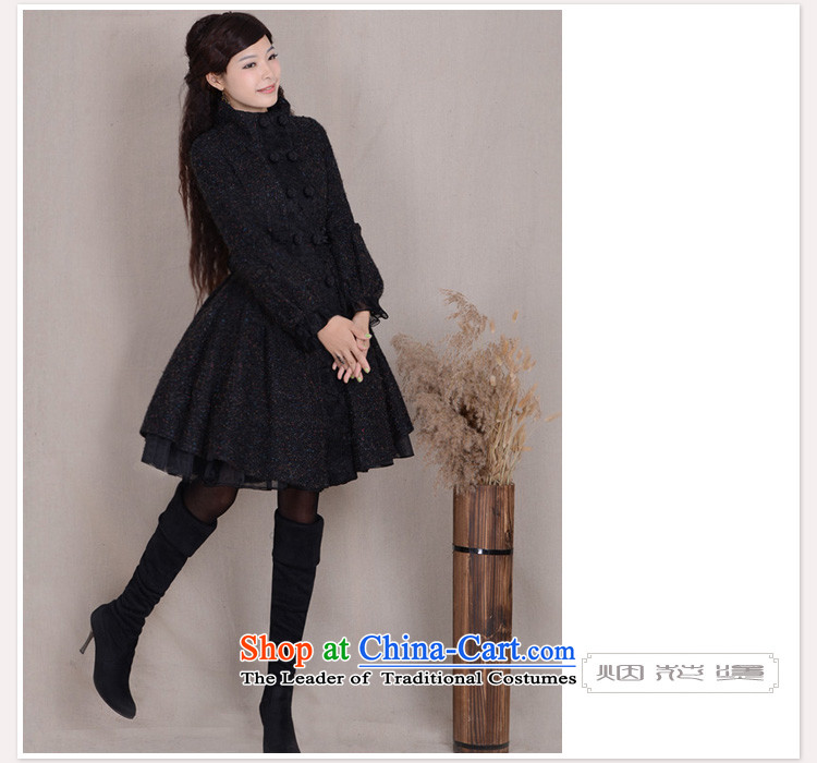 Fireworks ironing original 2015 autumn and winter new long-sleeved lanterns cuff temperament Sau San Mao jacket coat? picking screw black color pictures, price point XXXL platters, brand! The elections are supplied in the national character of distribution, so action, buy now enjoy more preferential! As soon as possible.