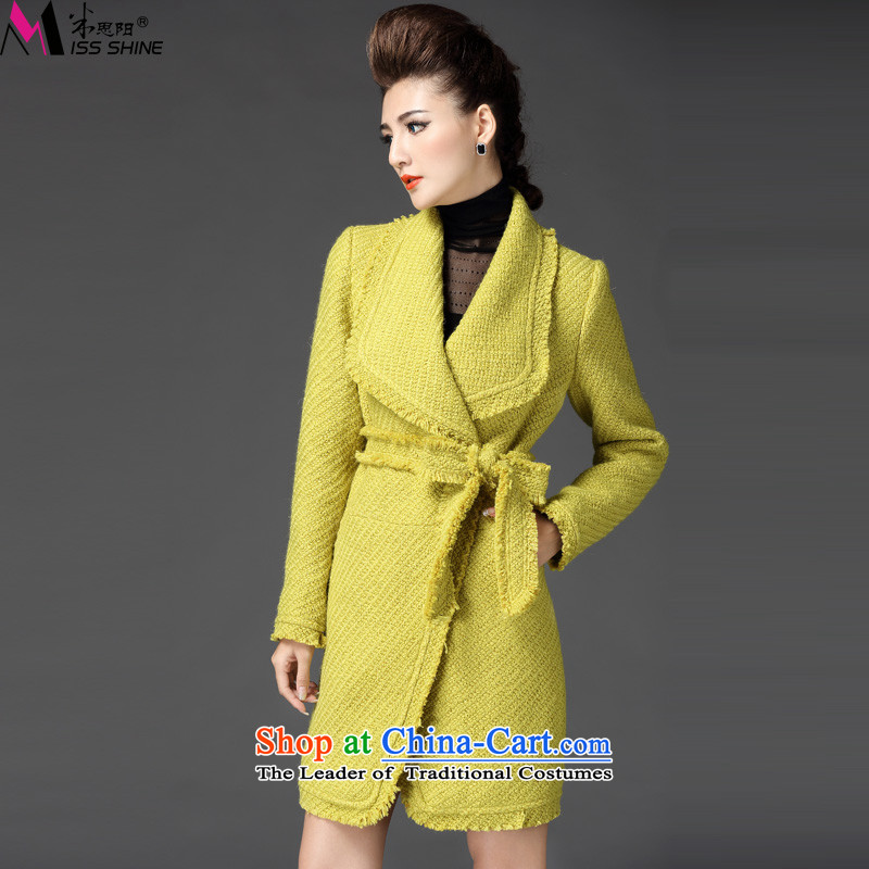 Meath Yang original Luu Arabic 2015 autumn and winter new a woolen coat jacket in gross? long yellow Sau San S