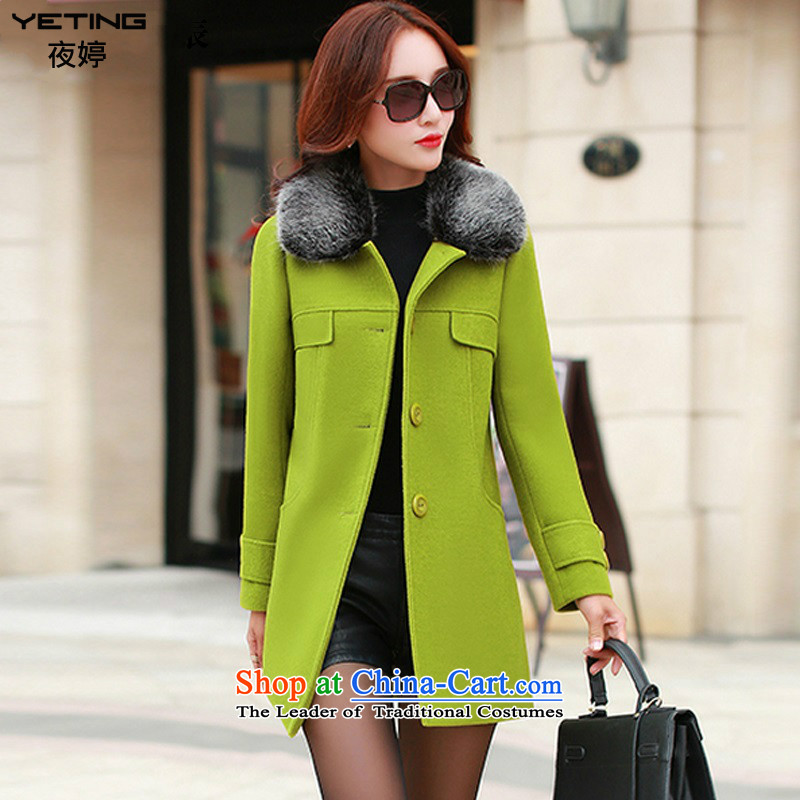 Night-ting 2015 winter clothing new products with warm gross a wool coat 1463 Green XXL