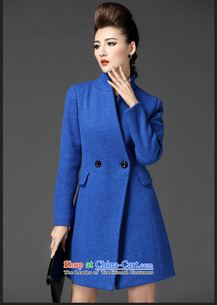 Meath Yang original Hsing-lan gross butted? Long 2015 autumn and winter new long-sleeved double-coats female blue gross? S picture, prices, brand platters! The elections are supplied in the national character of distribution, so action, buy now enjoy more preferential! As soon as possible.