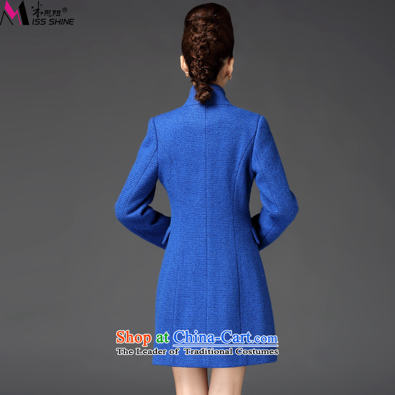 Meath Yang original Hsing-lan gross butted? Long 2015 autumn and winter new long-sleeved double-coats female blue gross? S m Cisco missshine Yang () , , , shopping on the Internet