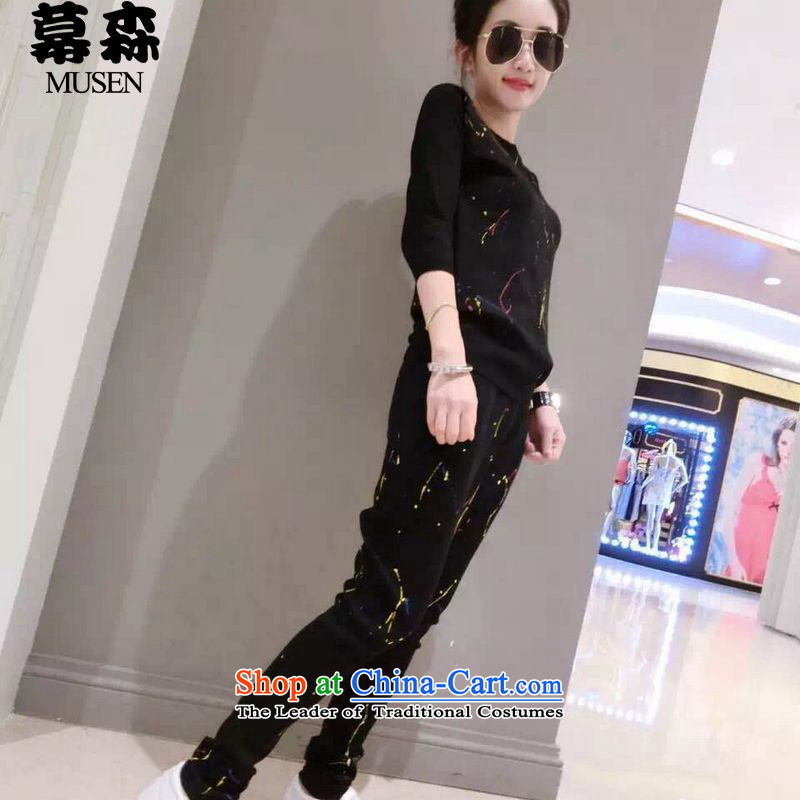 The sum of  autumn 2015 Women's clothes Kit Harun trousers immersed 200 catties two kits can be wearing a black mm thick XXL, cultural sum shopping on the Internet has been pressed.