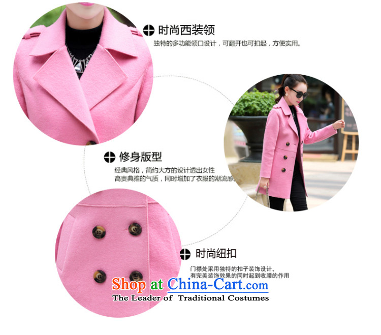 For autumn and winter 2015-heung-new ladies hair? Jacket Korean modern long-sleeved double-elegant graphics in temperament thin long hair? overcoat female pink M picture, prices, brand platters! The elections are supplied in the national character of distribution, so action, buy now enjoy more preferential! As soon as possible.