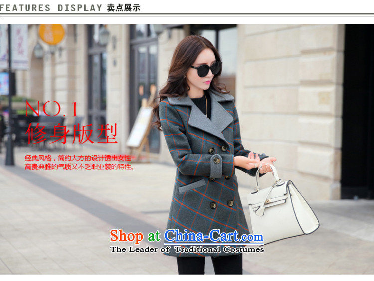 For autumn and winter 2015-heung-new ladies hair? Jacket Korean fashion, double-temperament elegant graphics thin-long overcoat so gross latticed female gray cells M picture, prices, brand platters! The elections are supplied in the national character of distribution, so action, buy now enjoy more preferential! As soon as possible.