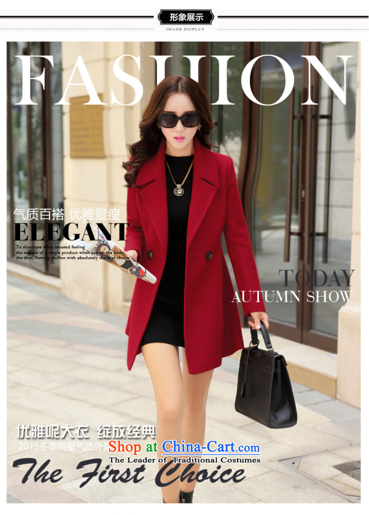 For autumn and winter 2015-heung-new ladies hair? Jacket Korean modern long-sleeved double-elegant graphics in temperament thin long hair? overcoat female RED M picture, prices, brand platters! The elections are supplied in the national character of distribution, so action, buy now enjoy more preferential! As soon as possible.