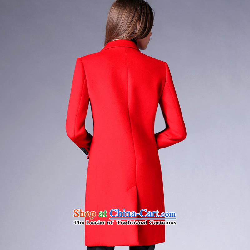 Zk gross? autumn and winter coats women 2015 replacing the new Western-style suit for pure color jacket in gross so long a wool coat red M,zk,,, shopping on the Internet