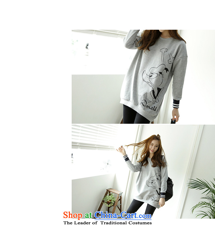 Elizabeth sub-autumn and winter to xl female new sweater pants, forming the two kits 200mm thick autumn load catty cartoon duck stamp in long T-shirt kit light gray 3XL picture, prices, brand platters! The elections are supplied in the national character of distribution, so action, buy now enjoy more preferential! As soon as possible.