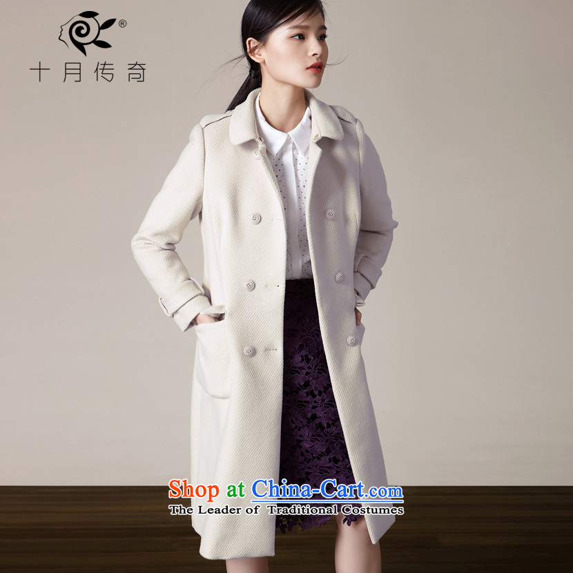 October 2015 autumn and winter legendary new products to the British air-double-thick tweed woolen cloth in Sau San long-sleeved long coats gross? apricot165_L SSW505643 female