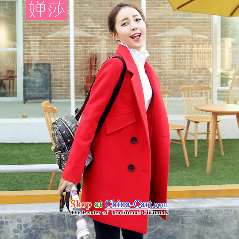 Elizabeth coats women seeking? the spring and autumn 2015 new female Korean windbreaker. Long hair stylish high-end? jacket coat red?S