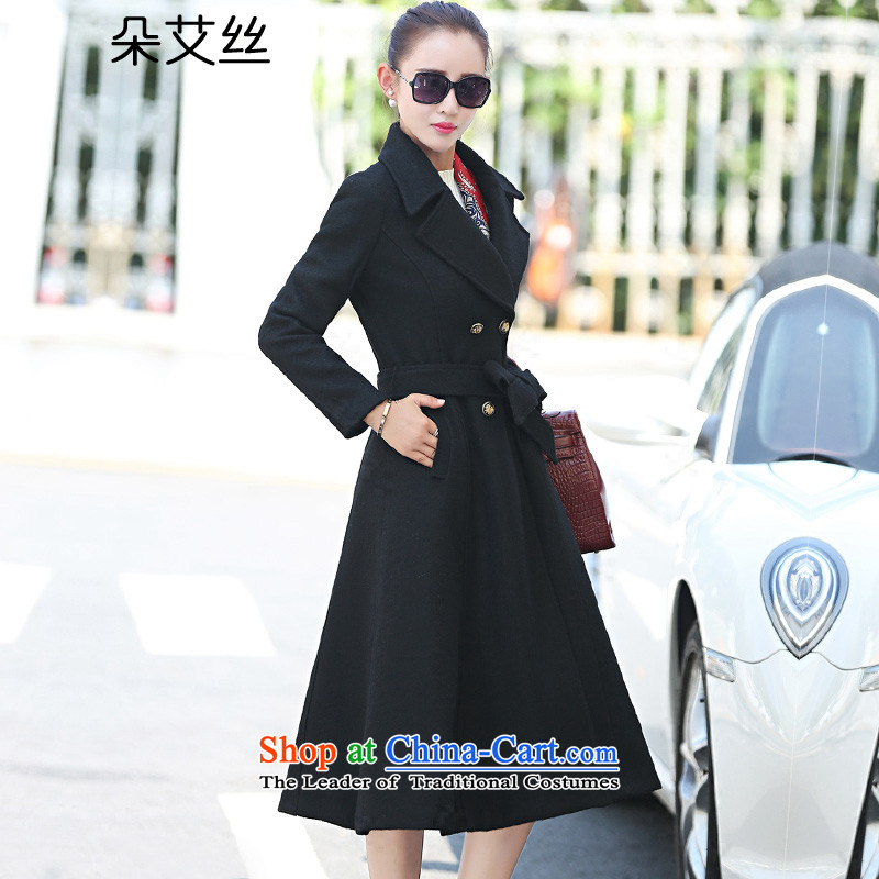 The latte macchiato HIV/wool coat women 2015 will fall and winter load new-long strap coats video thin thick hair beauty? jacket female wool a wool coat red flower HIV silk , , , M shopping on the Internet