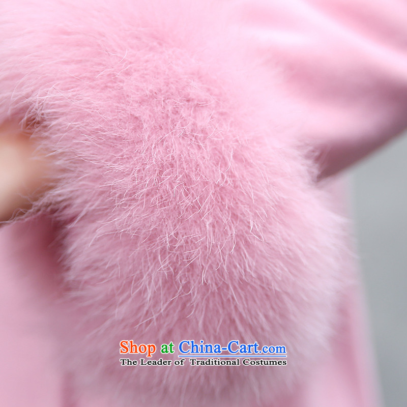 Elisabeth jula winter coats? 2015 gross new sweet high gross cloak-fox double-Sau San a wool coat female pink M Windsor Jula , , , shopping on the Internet