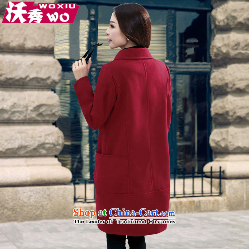 Sau 2015 autumn and winter Kosovo New Gross Gross mm thick about what cloak thick plus hypertrophy code women 1605 wine red XXL(160 -180), the burden of a catty Kosovo-soo (voshow) , , , shopping on the Internet