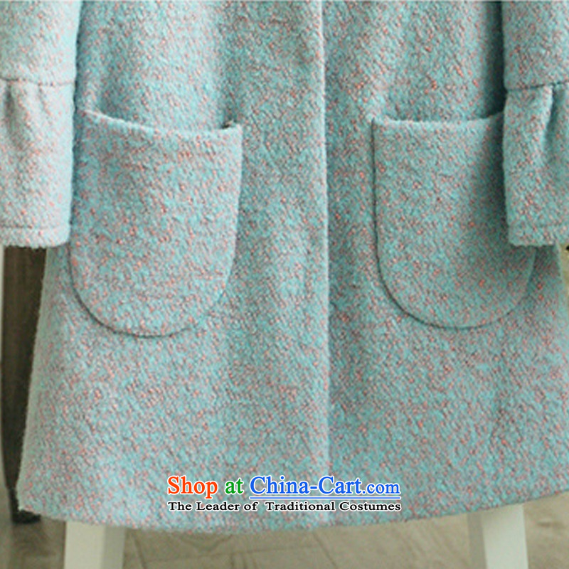 Women 2015 Zz&ff new autumn jackets Korean staples in the Pearl half long a wool coat gross? female light blue M,ZZ&FF,,, jacket shopping on the Internet