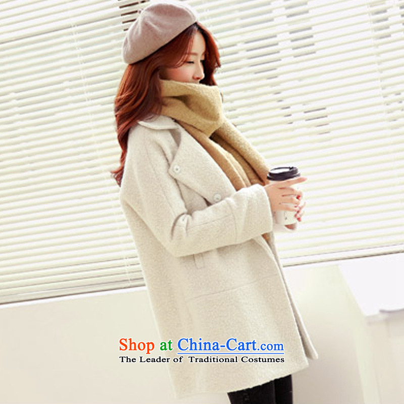 The beautiful, 2015 Fall/Winter Collections new coats of ladies hair? Korean wild? 1019 meters female white jacket XS- WEAR M to choose from, beautiful, the (LIANGLIGEMU) , , , shopping on the Internet