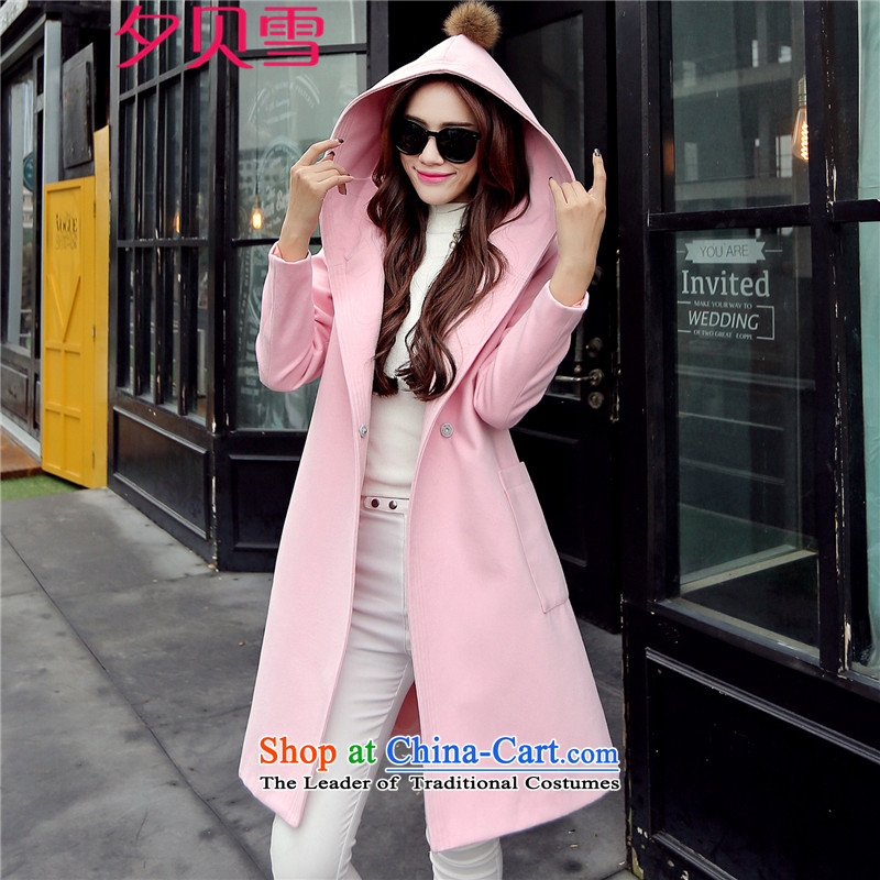 Overnight snow fall and winter 2015 Addis Ababa new Korean?   in gross coats of a wool coat gross? jacket female woolen coat pinkM