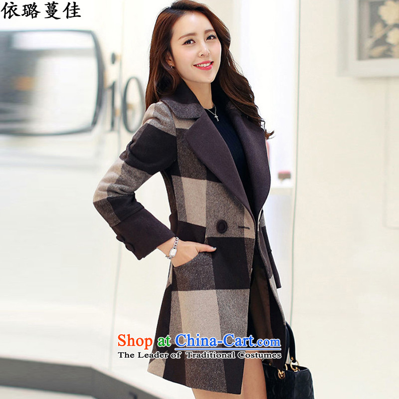 According to Xu Jialu Overgrown Tomb better 2015 Women's winter clothing Korean stylish large segments of the Sau San coats coats coffee grid gross? According to Xu Jialu Overgrown Tomb better XL, , , , shopping on the Internet