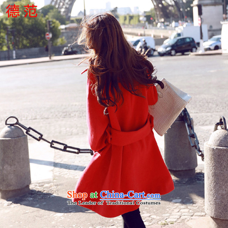 Van de 2015 Fall/Winter Collections Of new women's fashion, Korean women in gross? coats long jacket, a wool coat red S de van , , , shopping on the Internet