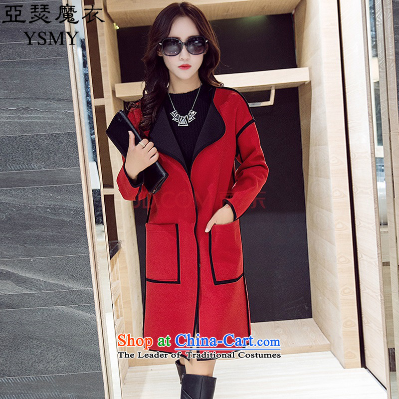 Arthur magic yi 2015 Fall/Winter Collections new larger women's gross Ms. coats Korean? In long thin a jacket video female RED  M, and Joseph Magic Yi (YSMY) , , , shopping on the Internet