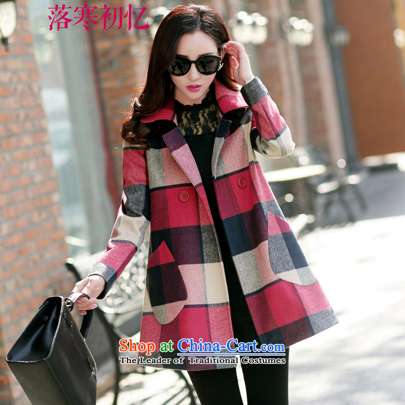 Recalling the Early Cold Fall 2015 autumn and winter coats new wool female jacket? Thin Korean version of video long XL CY151105 lattices , L, Lok cold early recalled that shopping on the Internet has been pressed.
