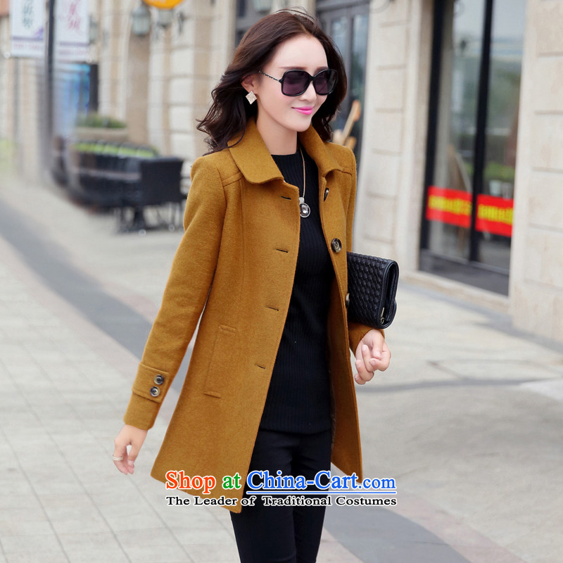 Yi of the Kingdom of the autumn and winter 2015 new larger version in Korea Sau San long wool coat jacket and women? color M-ling (fengzhiling of Maple) , , , shopping on the Internet
