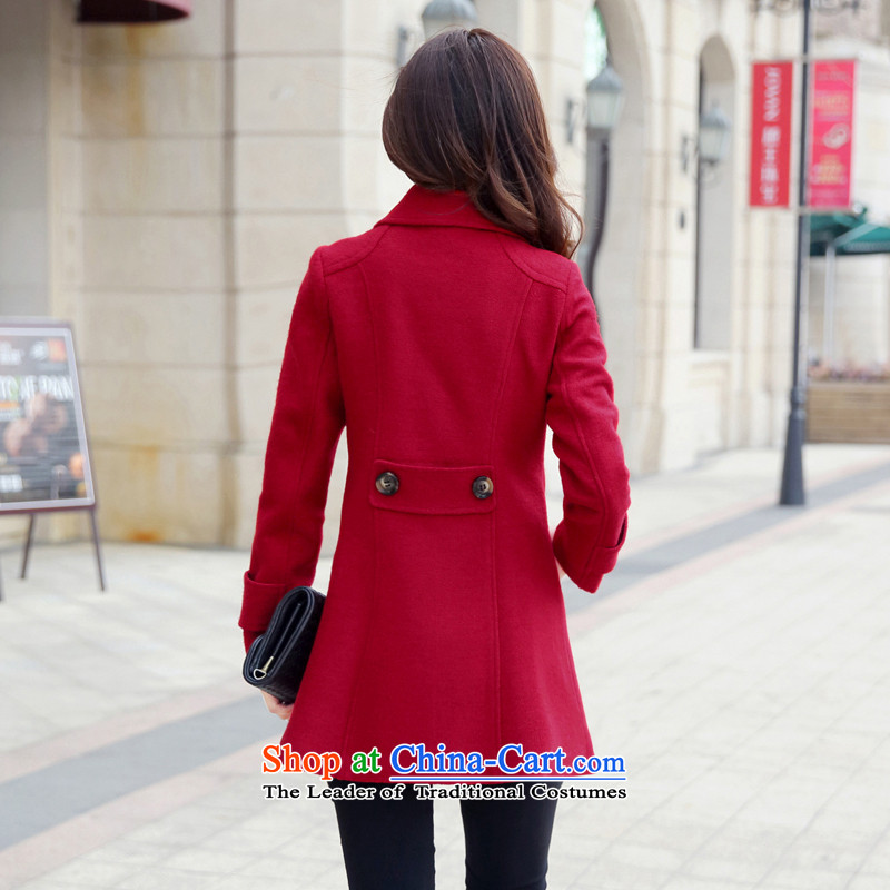 Yi of the Kingdom of the autumn and winter 2015 new larger version in Korea Sau San long wool coat female red cloak? XXL, charm and Asia (charm bali shopping on the Internet has been pressed.)