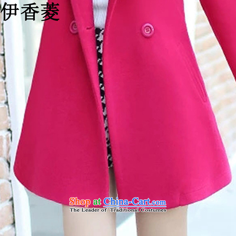 Ikago Ling 2015 autumn and winter New Women Korean Sau San video thin stylish wild in the long hair? female 8024 stunning in coats XXXL, red rhombus pillow ikago shopping on the Internet has been pressed.