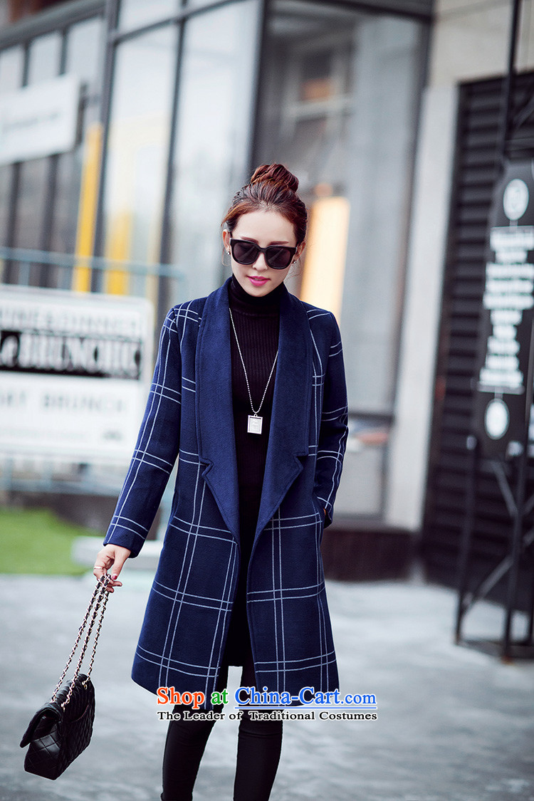 Library sija flagship store 2015 fashion new Korean lapel latticed European webmaster gross? ladies coats tourism temperament jacket female navy M picture, prices, brand platters! The elections are supplied in the national character of distribution, so action, buy now enjoy more preferential! As soon as possible.