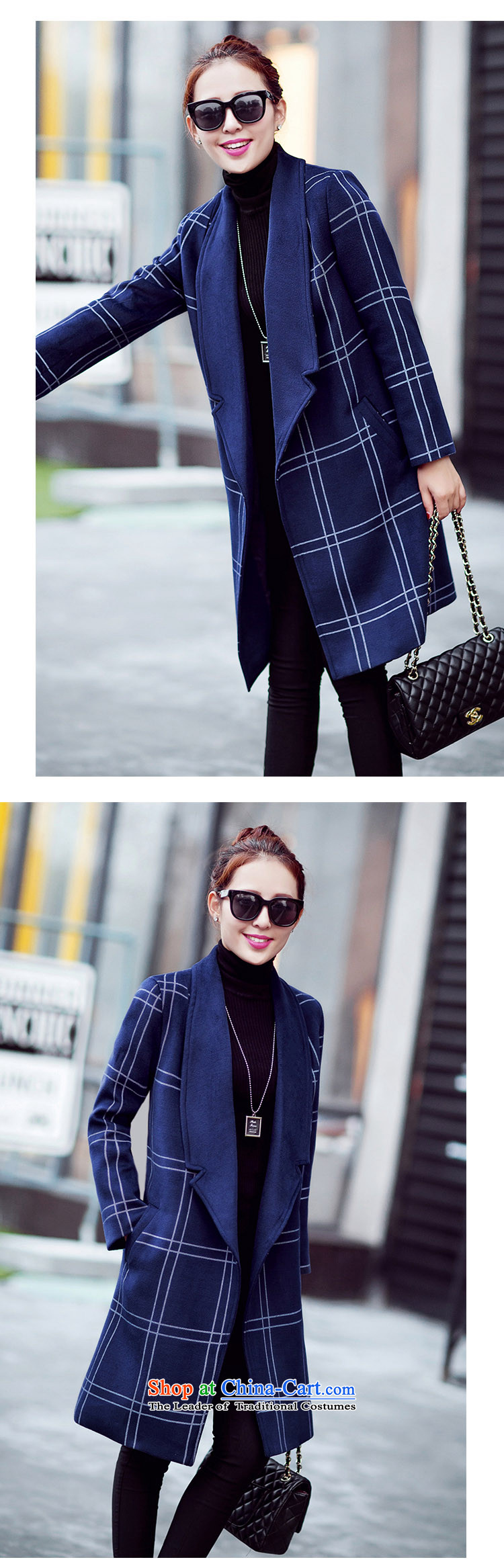Library sija flagship store 2015 fashion new Korean lapel latticed European webmaster gross? ladies coats tourism temperament jacket female navy M picture, prices, brand platters! The elections are supplied in the national character of distribution, so action, buy now enjoy more preferential! As soon as possible.