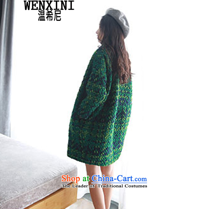 Temperature, Korean students in 2015 girls coats, wool? long hair.?? coats female loose coat large a women's autumn and winter green PREPPY M, temperature (WENXINI Greek) , , , shopping on the Internet