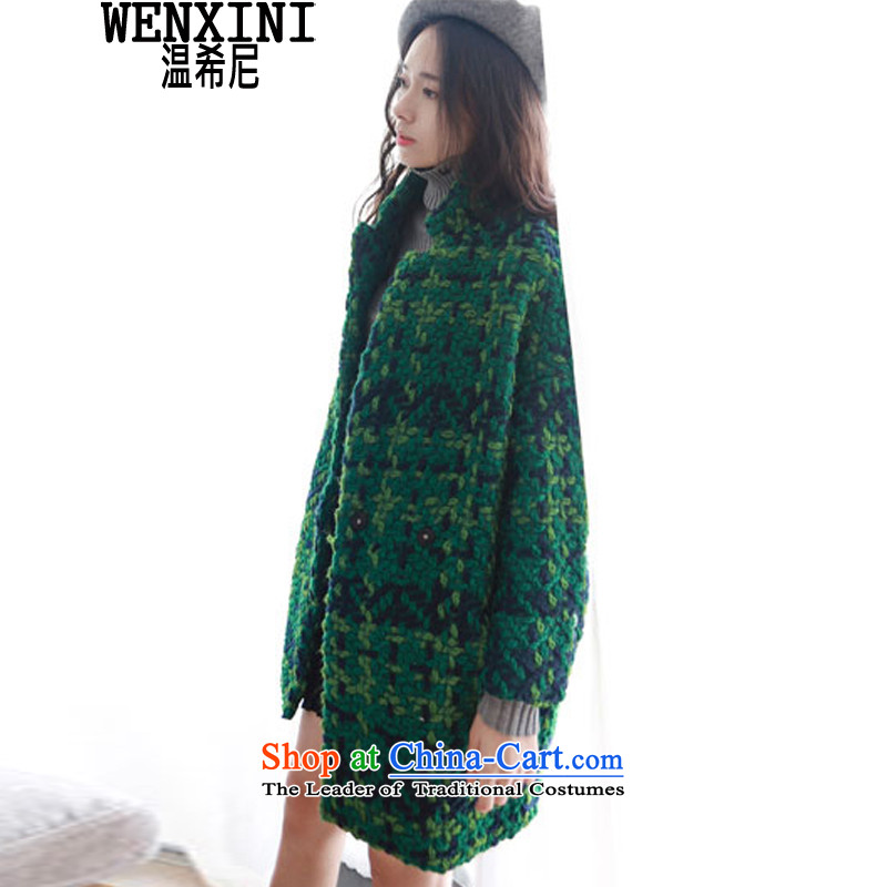 Temperature, Korean students in 2015 girls coats, wool? long hair.?? coats female loose coat large a women's autumn and winter green PREPPY M, temperature (WENXINI Greek) , , , shopping on the Internet