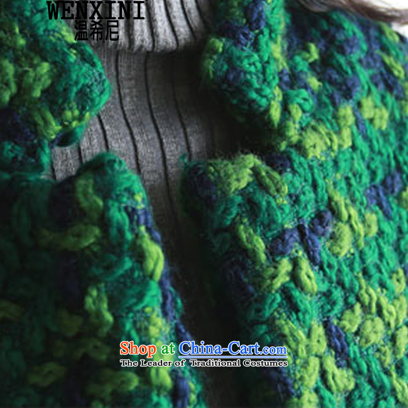 Temperature, Korean students in 2015 girls coats, wool? long hair.?? coats female loose coat large a women's autumn and winter green PREPPY M, temperature (WENXINI Greek) , , , shopping on the Internet