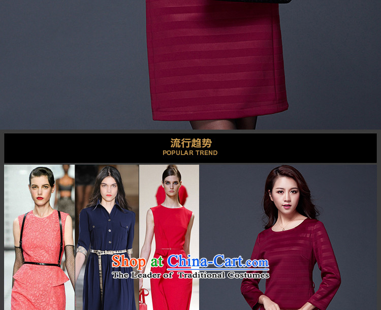 Van Gogh 倲 autumn 2015 Women's new Korean commuter Sau San OL temperament and stylish large career women's long-sleeved dresses X1016 wine red XL Photo, prices, brand platters! The elections are supplied in the national character of distribution, so action, buy now enjoy more preferential! As soon as possible.