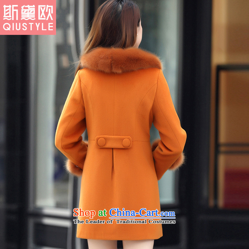 The Doi OSCE gross? 2015 autumn and winter coats female new women in Korean long large thick a jacket female 51.7 brown xl,qiustyle,,, shopping on the Internet