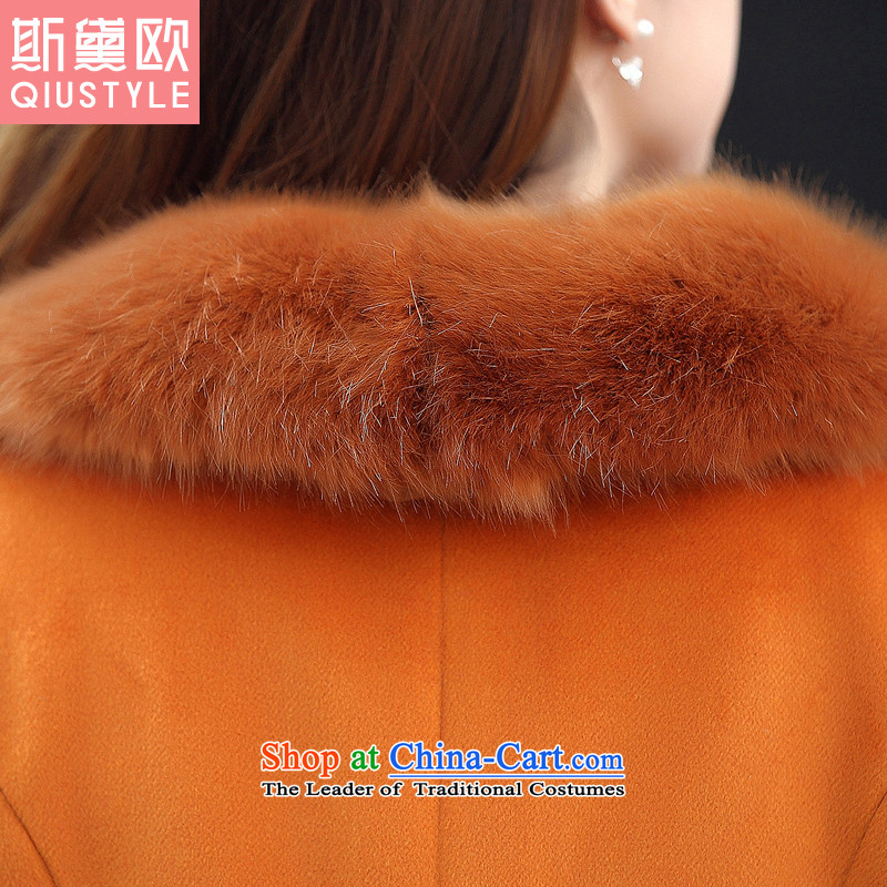 The Doi OSCE gross? 2015 autumn and winter coats female new women in Korean long large thick a jacket female 51.7 brown xl,qiustyle,,, shopping on the Internet