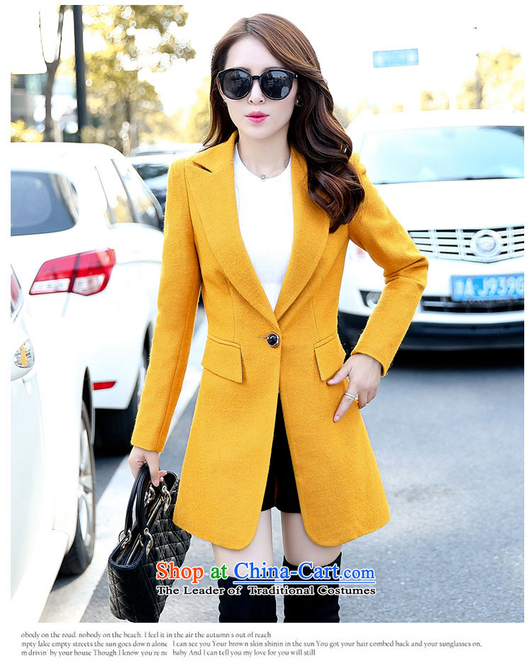 Korea Yae Jin 2015 autumn and winter new gross girls jacket? Long lapel wool a wool coat video thin yellow L picture, prices, brand platters! The elections are supplied in the national character of distribution, so action, buy now enjoy more preferential! As soon as possible.