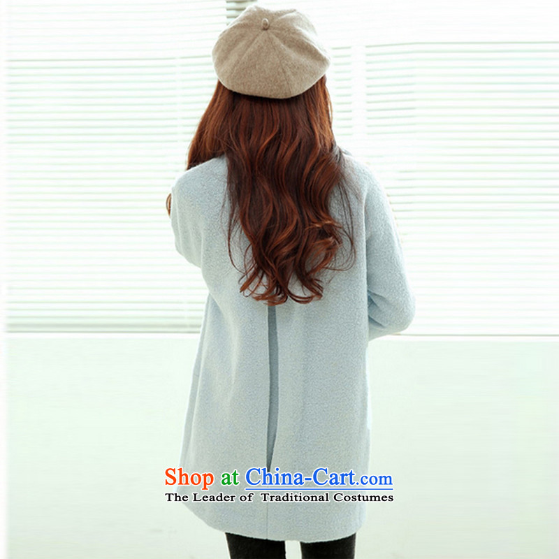 Yi power dream girl 2015 Autumn coat? for women for winter new Korean version in long hair Sau San? jacket female 1019 light blue M120-135 catty, Yi Guo Meng (yiguomeng) , , , shopping on the Internet